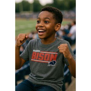 M Howard Bison University T-shirt Youth Kids Shirt Lightweight Short Sleeve Top